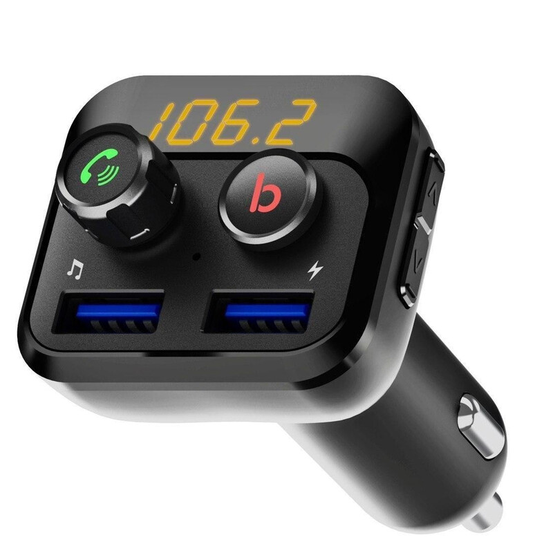 FM-трансмітер Grand-X 98GRX MegaBass Bluetooth V5.0 Hands Free MicroSD, 2хUSB 1A+2.4A