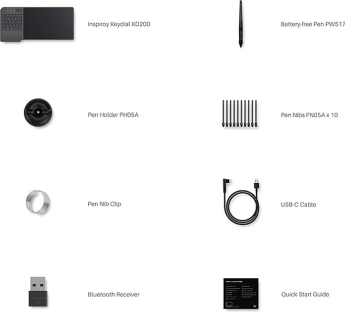 Графічний планшет Huion Keydial KD200 + рукавичка
