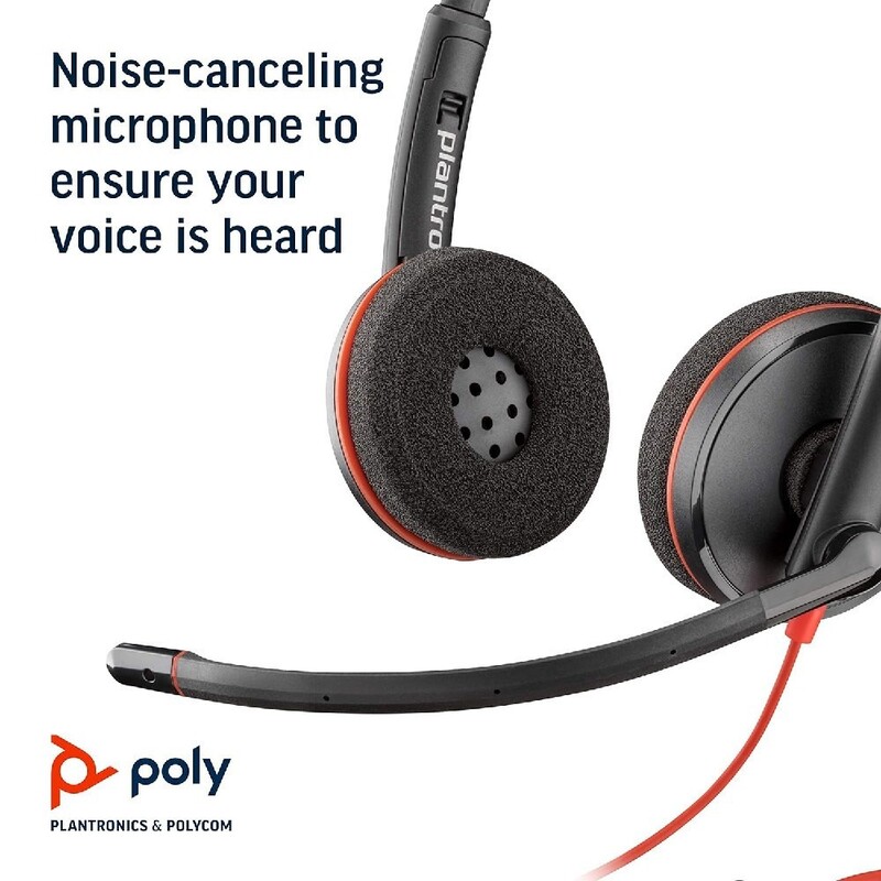 Гарнітура Poly стерео On-ear Blackwire 3220 Black (8X228AA)