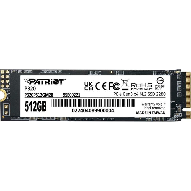 Накопичувач SSD  512GB Patriot P320 M.2 2280 PCIe 3.0 x4 NVMe 3D NAND (P320P512GM28)
