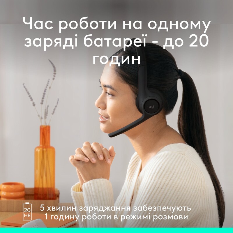 Bluetooth-гарнитура Logitech Zone 300 Wireless Black (981-001407)