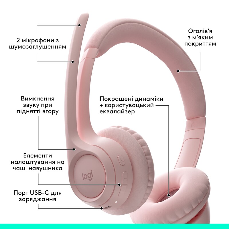 Bluetooth-гарнитура Logitech Zone 300 Wireless Off-White (981-001417)