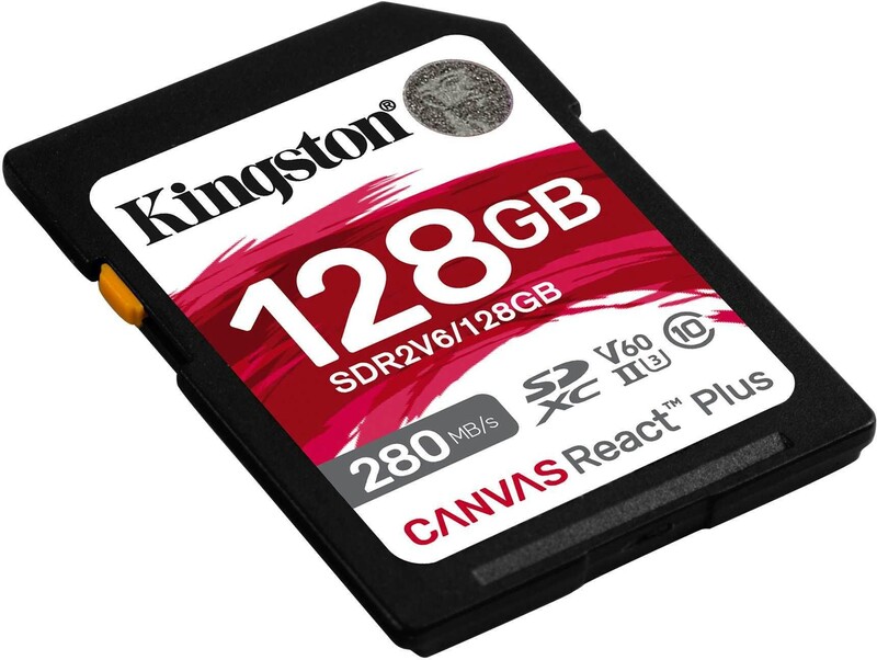 Карта пам`яті SDXC 128GB UHS-II/U3 Class 10 Kingston Canvas React Plus V60 SD R280/W100MB/s (SDR2V6/128GB)