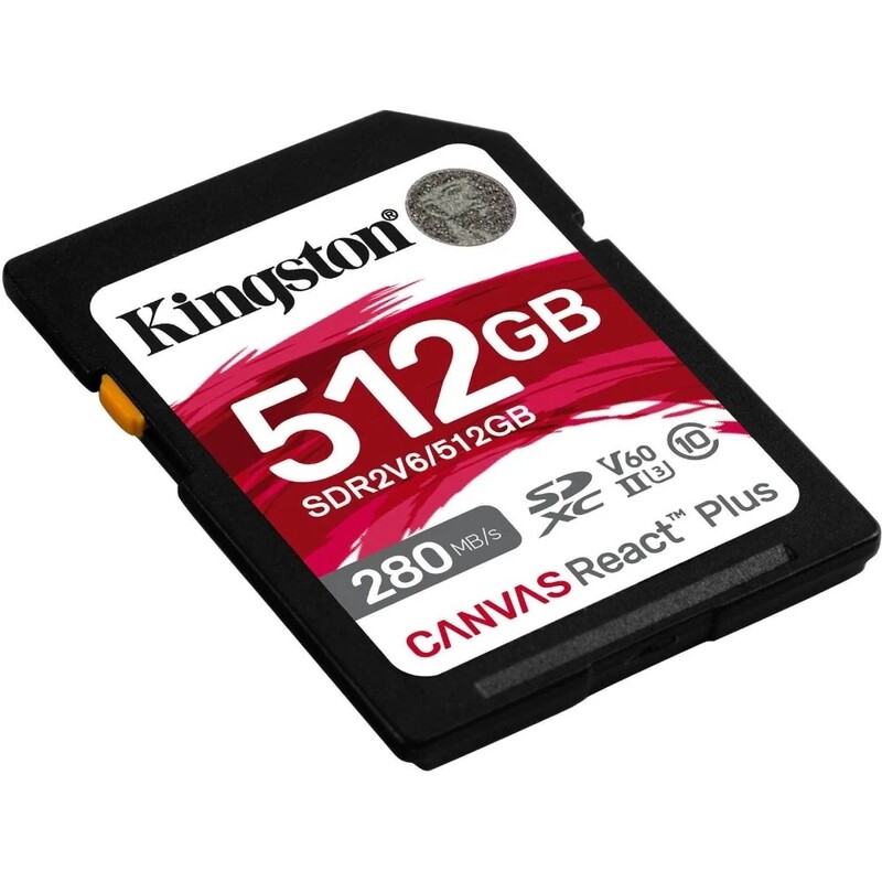 Карта пам`яті SDXC 512GB UHS-II/U3 Class 10 Kingston Canvas React Plus V60 SD R280/W150MB/s (SDR2V6/512GB)
