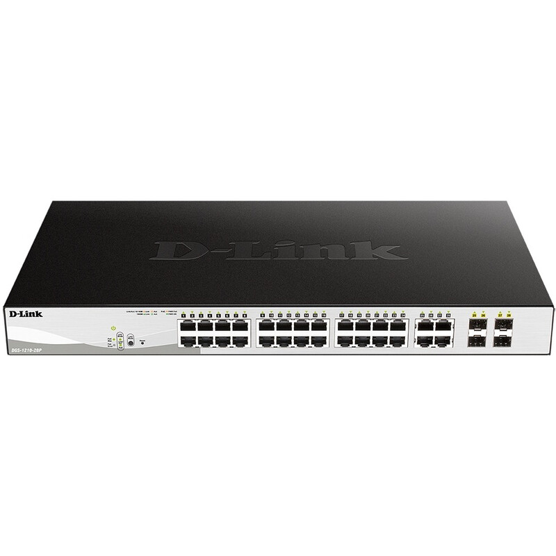 Комутатор D-Link DGS-1210-28P (24port 1GE PoE, 4x1GE/SFP, WebSmart)