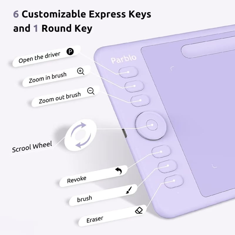 Графічний планшет Parblo Intangbo S Purple