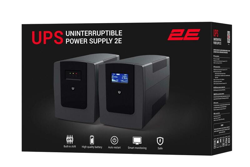 Источник бесперебойного питания 2E DD650 (2E-OD1000), 650VA/360W, LCD, USB, 2 x Schuko