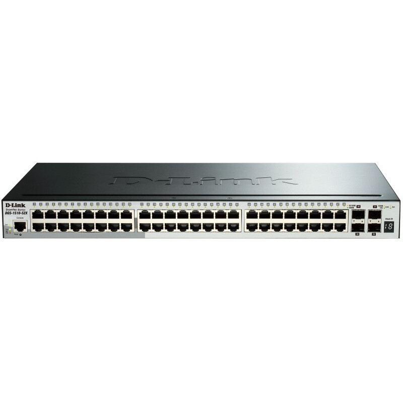 Комутатор D-Link DGS-1510-52X (48x1GE, 4xSFP+, стекований, SmartPro)