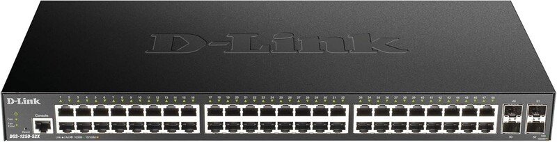 Комутатор D-Link DGS-1250-52X (48xGE, 4xSFP+, L2)