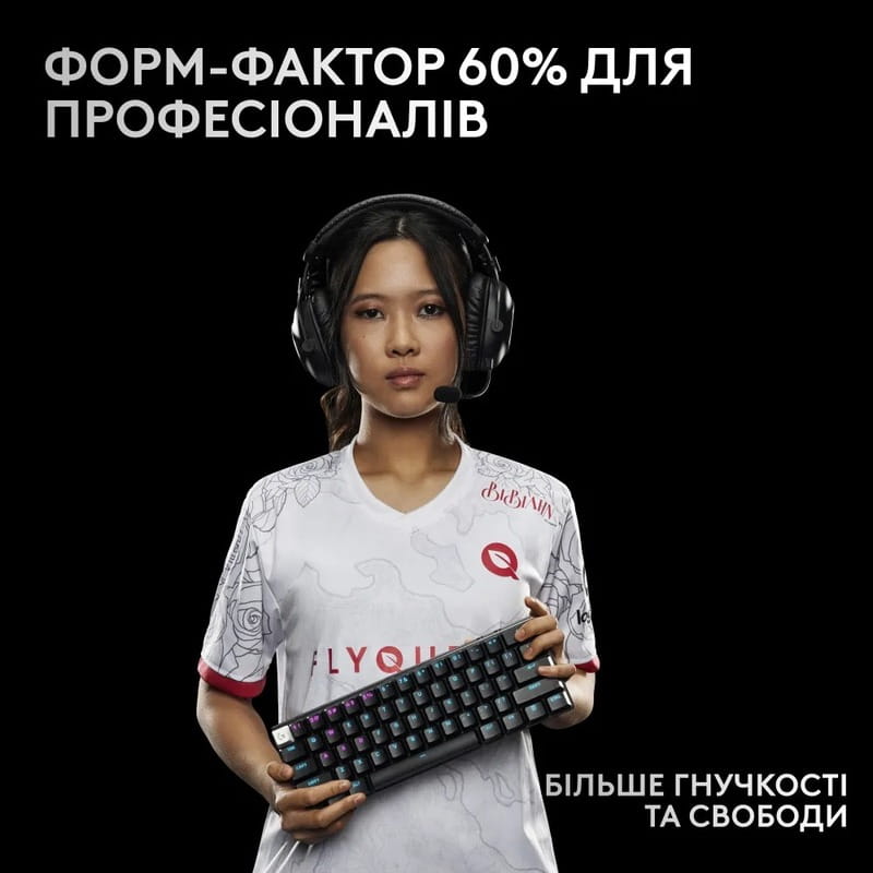 Клавиатура беспроводная Logitech G PRO X 60 TKL GX Optical Tactile Black (920-011911)