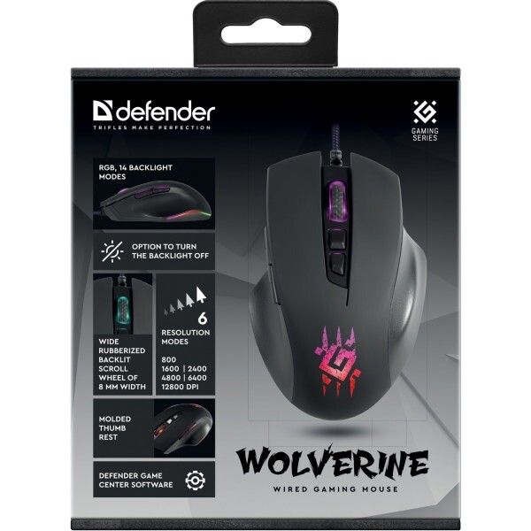 Миша Defender Wolverine GM-700L Black (52700)
