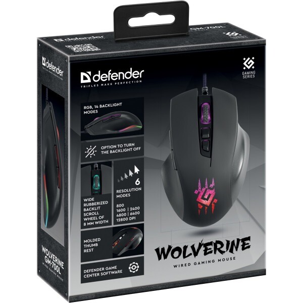 Миша Defender Wolverine GM-700L Black (52700)
