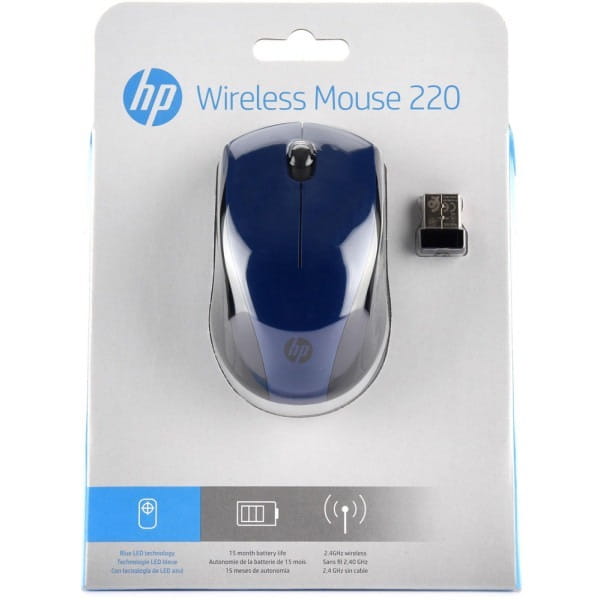 Мышь беспроводная HP 220 Blue (7KX11AA)