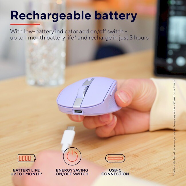 Мышь беспроводная Trust Ozaa Compact Multi-Device Purple (25384)