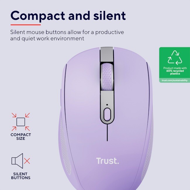 Мышь беспроводная Trust Ozaa Compact Multi-Device Purple (25384)