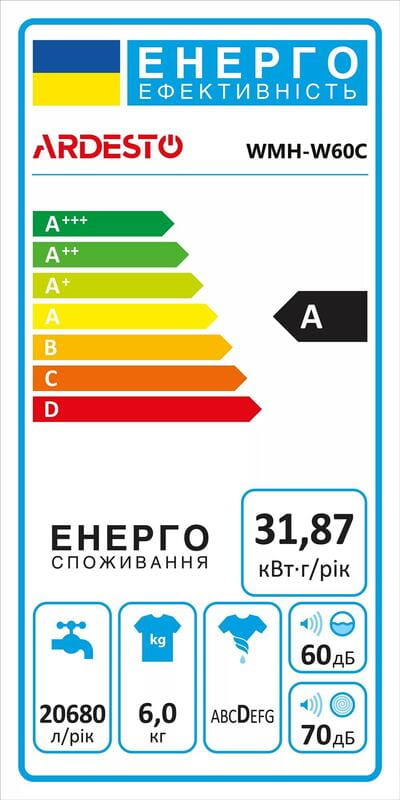 Стиральная машина Ardesto WMH-W60C