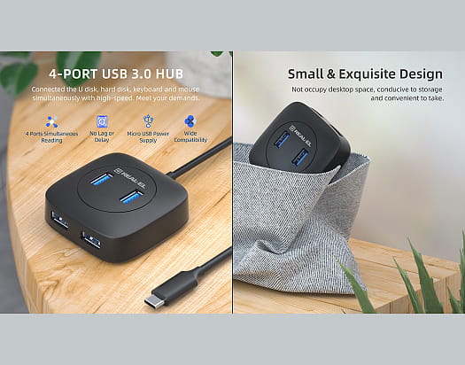 USB-хаб REAL-EL CQ-407 4 ports