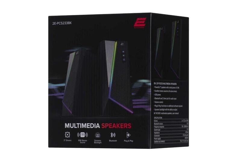 Акустична система 2E PCS233 RGB Black (2E-PCS233BK)