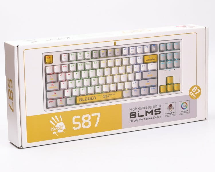Клавиатура Bloody S87 Energy White
