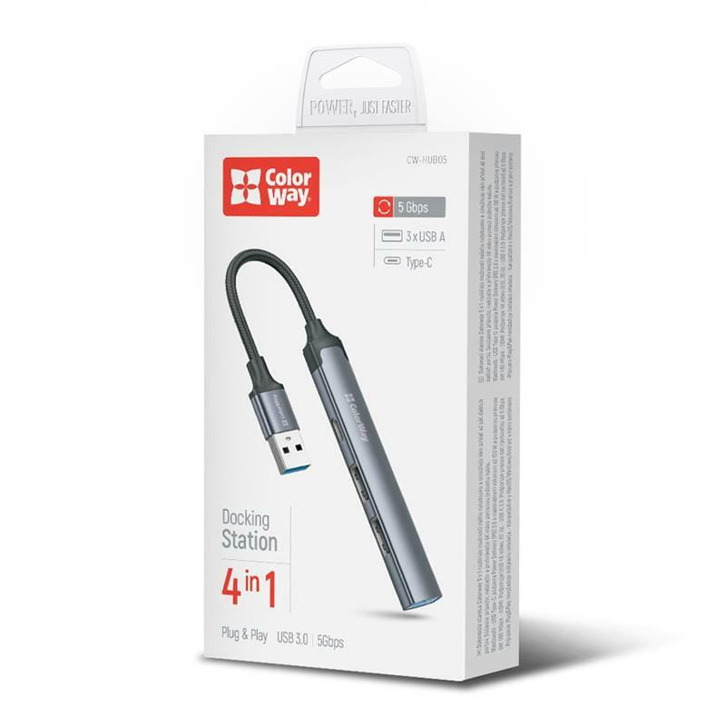 USB-хаб СolorWay USB-A 4-в-1 USB2.0х3/USB3.0 (CW-HUB05)