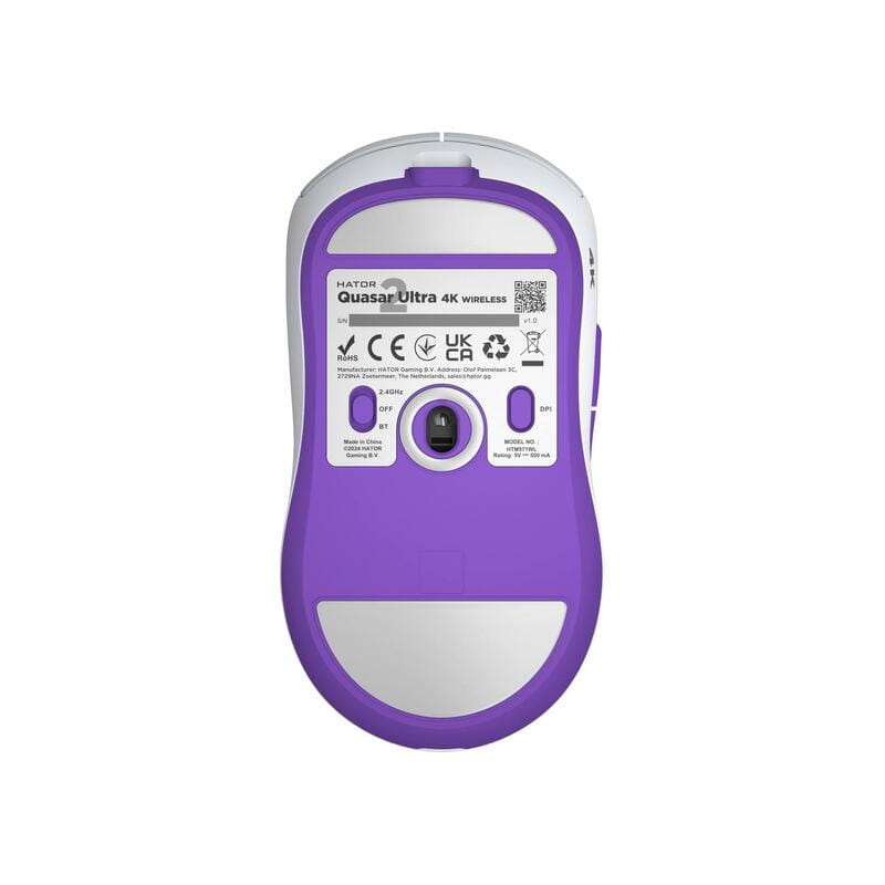 Мышь беспроводная Hator Quasar 2 Ultra 4K Wireless White/Lilac (HTM571WL)