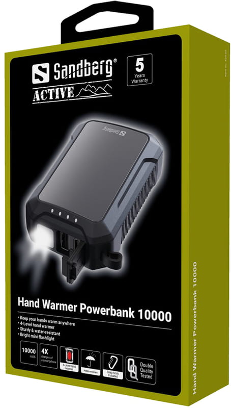Универсальная мобильная батарея Sandberg Hand Warmer Powerbank 10000mAh Black (420-65)