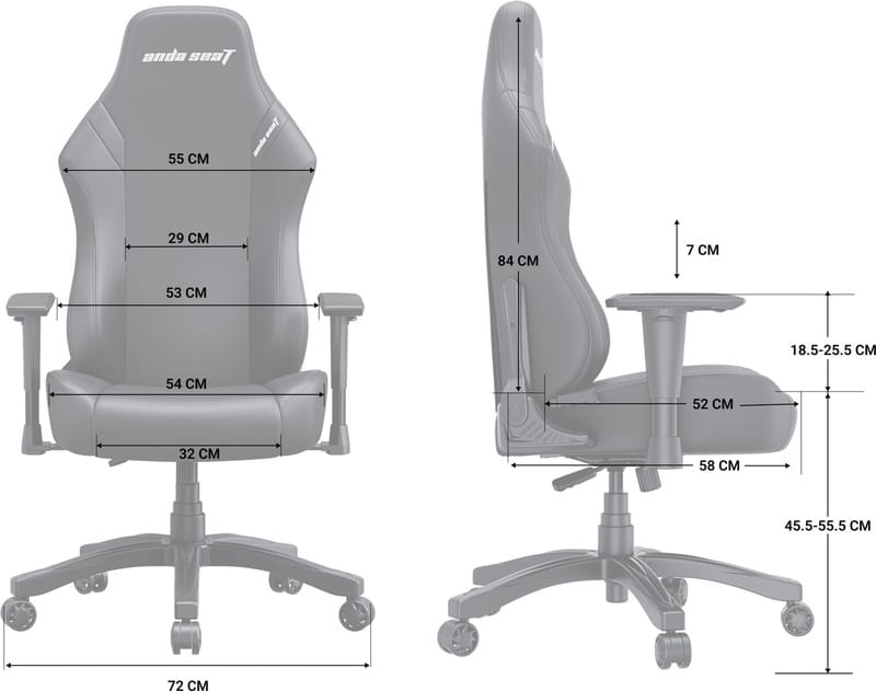 Кресло для геймеров Anda Seat Luna Size L Grey (AD18-44-G-F)