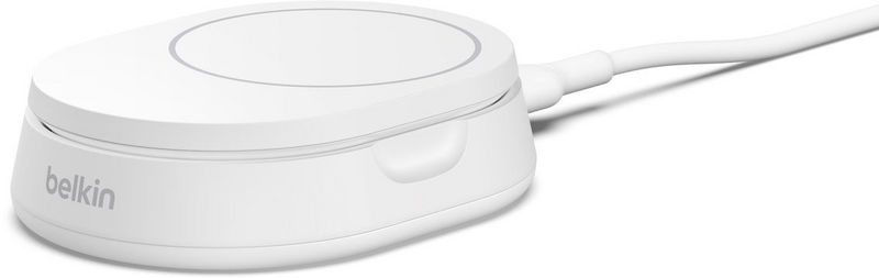 Безпровідний зарядний пристрій Belkin Stand Magnetic Qi2 + adapter 20W White (WIA008VFWH)