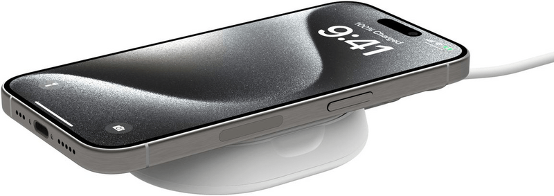 Безпровідний зарядний пристрій Belkin Stand Magnetic Qi2 + adapter 20W White (WIA008VFWH)