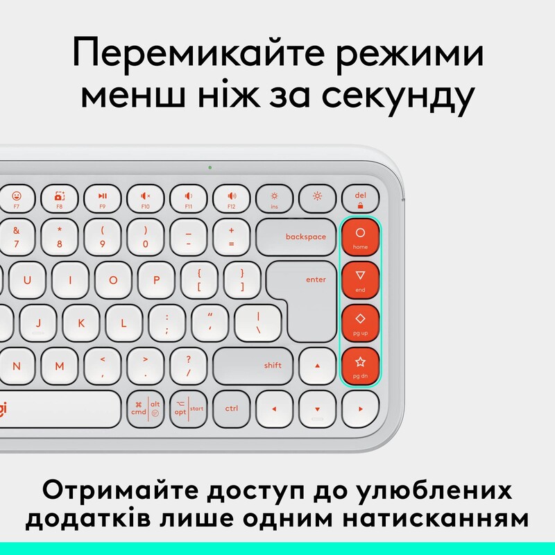 Клавиатура беспроводная Logitech Pop Icon Keys Off White (920-013072)