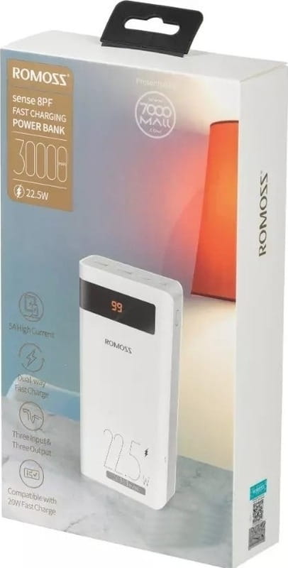 Універсальна мобільна батарея Romoss Sense8PF 30000mAh White (PHP30-852-1735H)