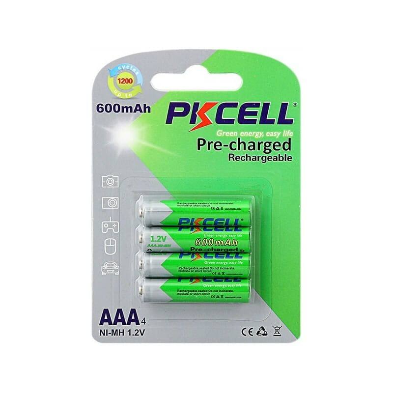 Акумулятор PKCELL Rechargeable Ni-MH AAA/HR03 600mAh 4шт (AAA600-4B RTU)