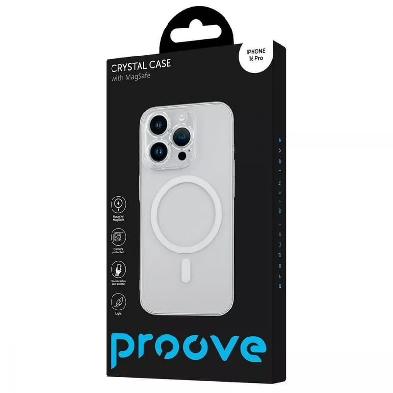 Чeхол-накладка Proove Crystal Case with Magnetic Ring для Apple iPhone 16 Pro Transparent (PCCCIP16P001)