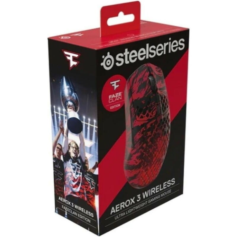 Мышь беспроводная SteelSeries Aerox 3 Wireless Faze Clan Edition Black/Red (62609)