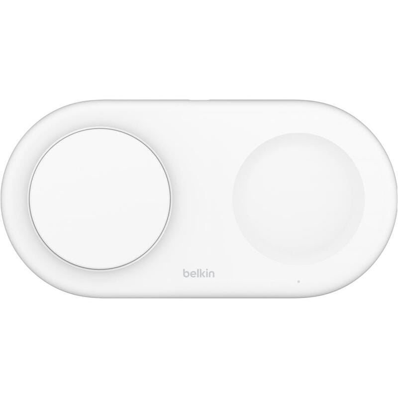 Безпровідний зарядний пристрій Belkin 2в1 Pad Qi2 White (WIZ021VFWH)