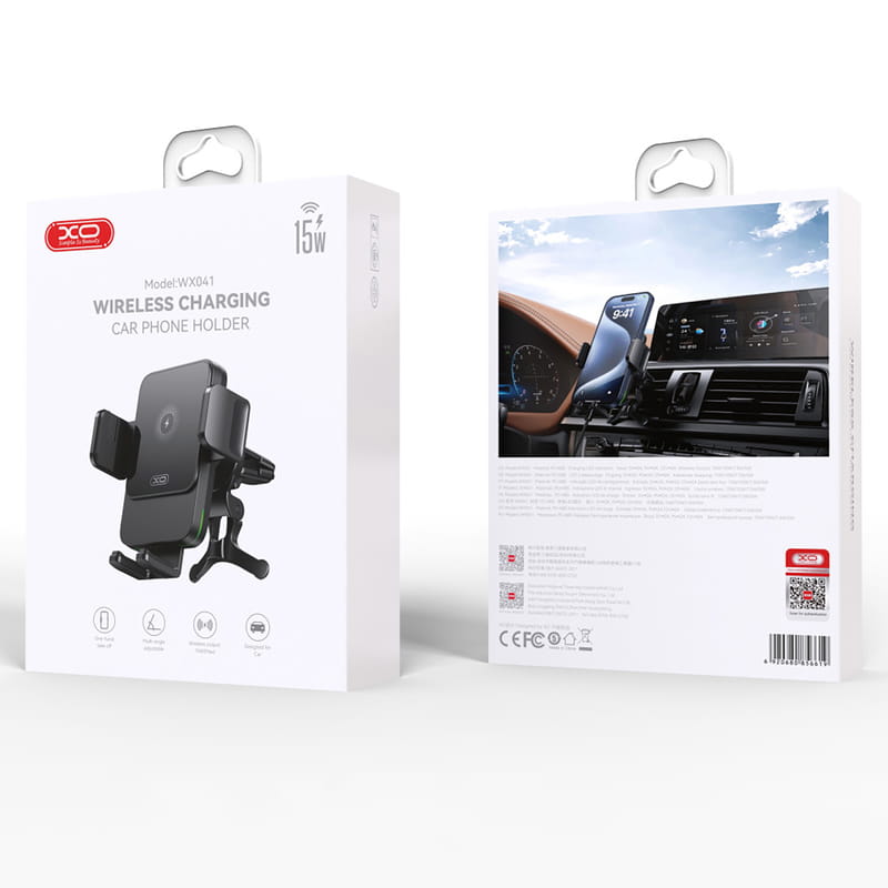 Держатель автомобильный+беспроводное ЗУ XO WX041.black