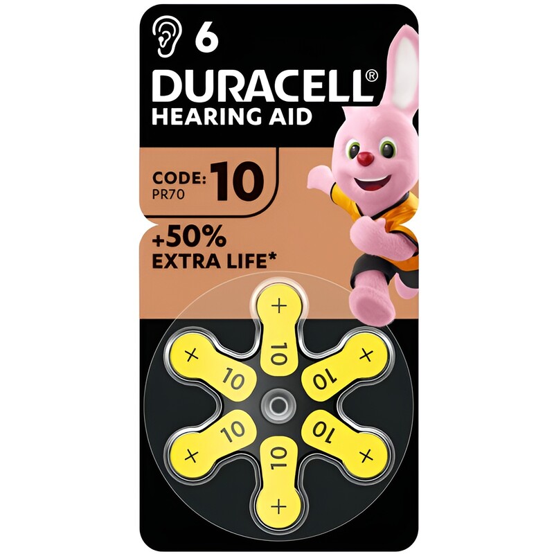 Батарейка Duracell Hearing Aid HA 10 PR70 BL 6 шт (для слухових апаратів)