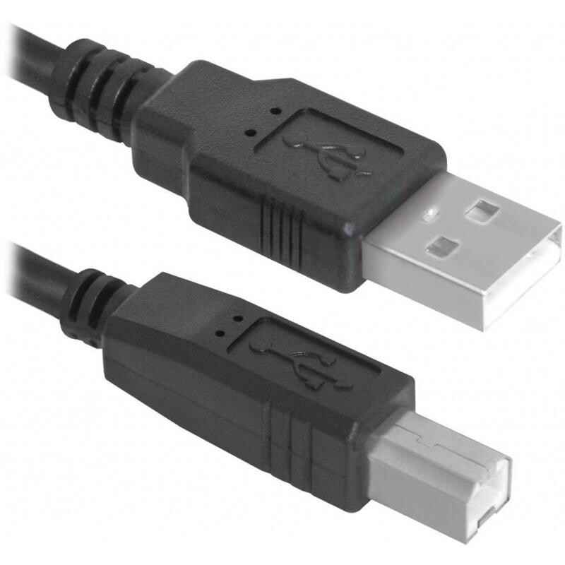 Кабель Defender USB04-17 USB2.0 AM-BM, 5м (83765), чорний
