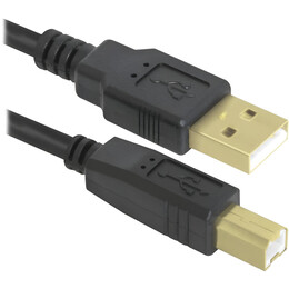 Кабель Defender USB04-06PRO USB 2.0 AM-BM 1.8 м, чорний (87430)