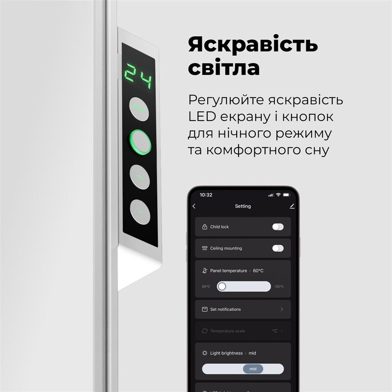 Инфракрасный обогреватель AENO Premium Eco Smart Heater LED White (AGH0003S)