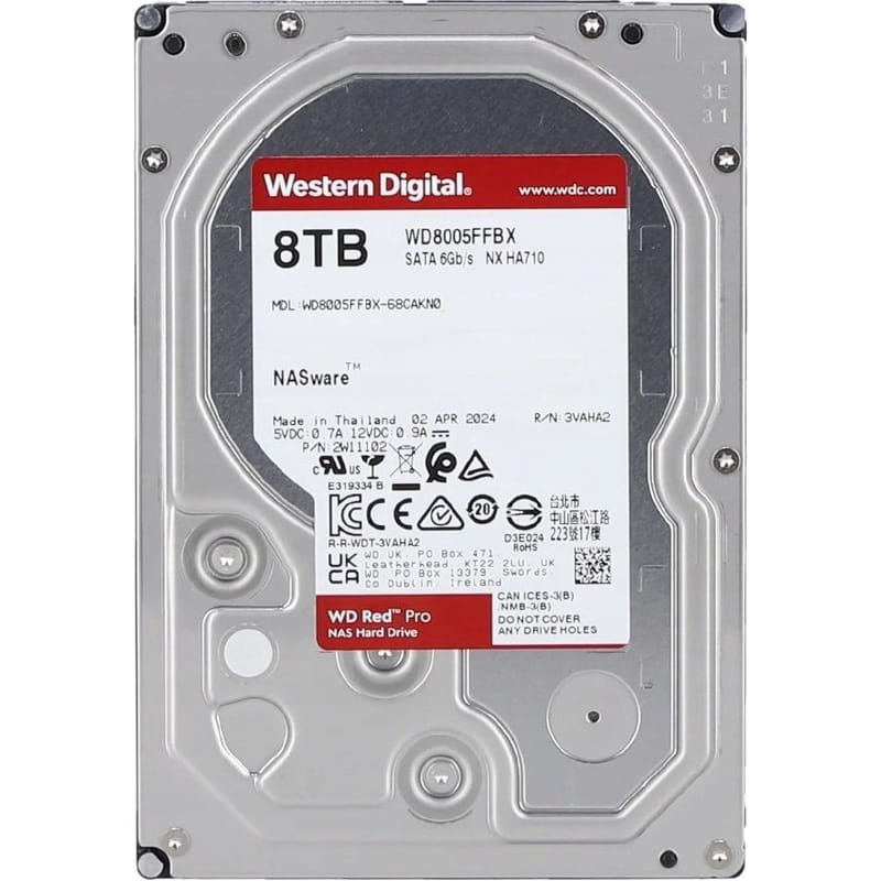 Накопитель HDD SATA 8.0TB WD Red Pro 7200rpm 256MB (WD8005FFBX)