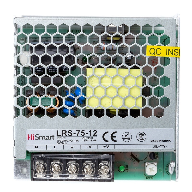 Блок питания HiSmart 12V, 6A, 75W, LRS-75-12