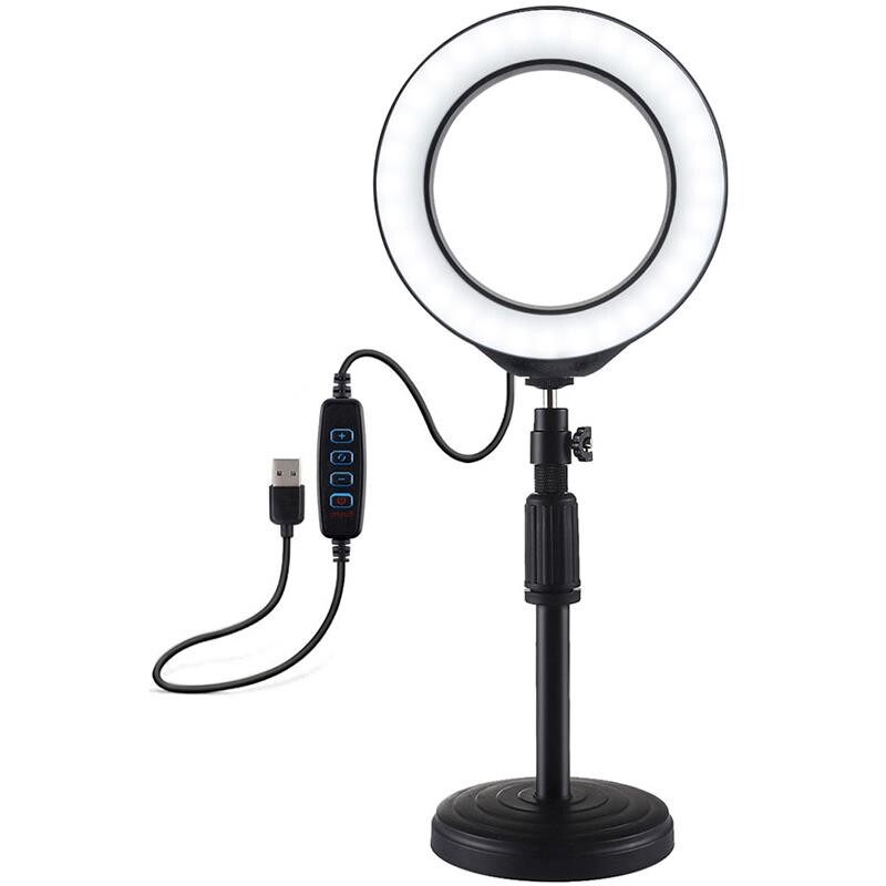 Кольцевая USB LED-лампа Puluz PU392 6.2" + настольное крепление 18-28 см (PU392)