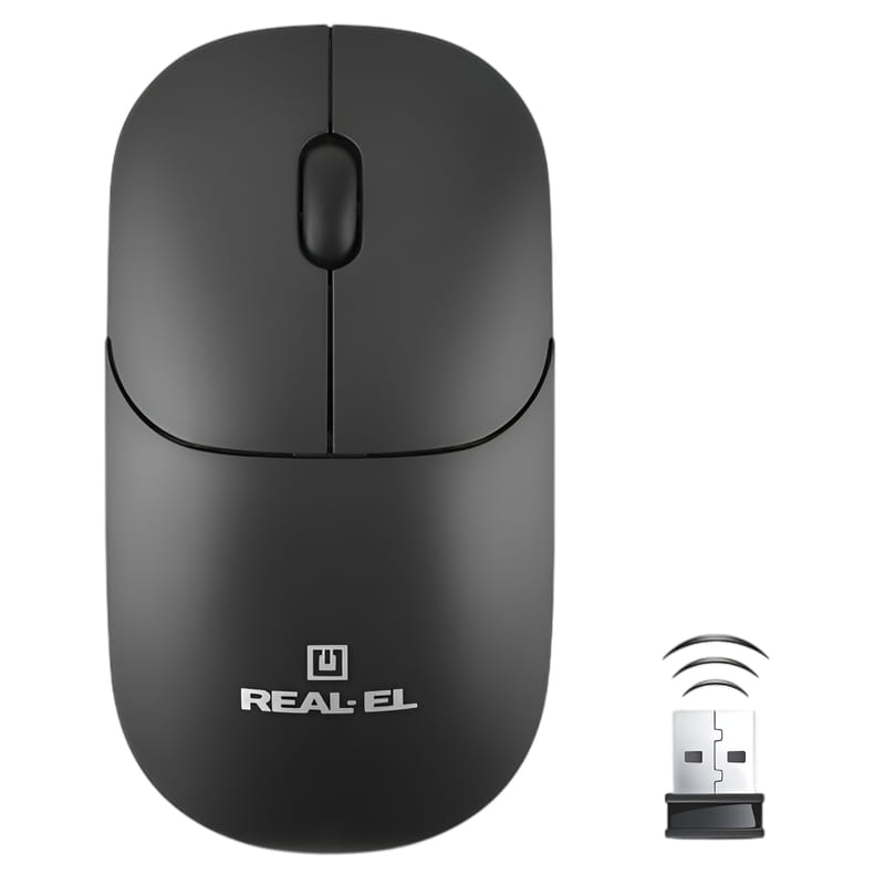 Мышь беспроводная REAL-EL RM-313 W Black