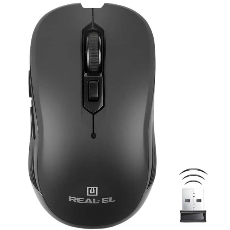 Мышь беспроводная REAL-EL RM-331W Black