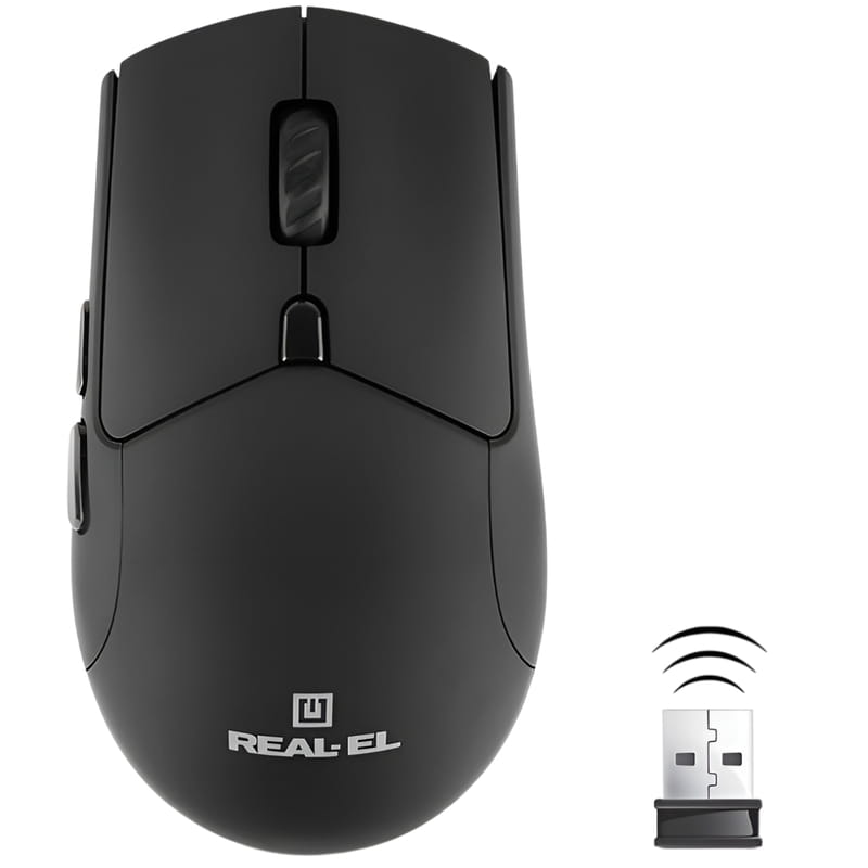 Мышь беспроводная REAL-EL RM-460W Black