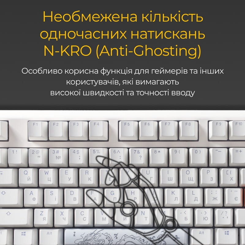Клавіатура Ducky One 3 Cherry MX Blue RGB UA USB White (DKON2108ST-CUAPXPWWWSC1)