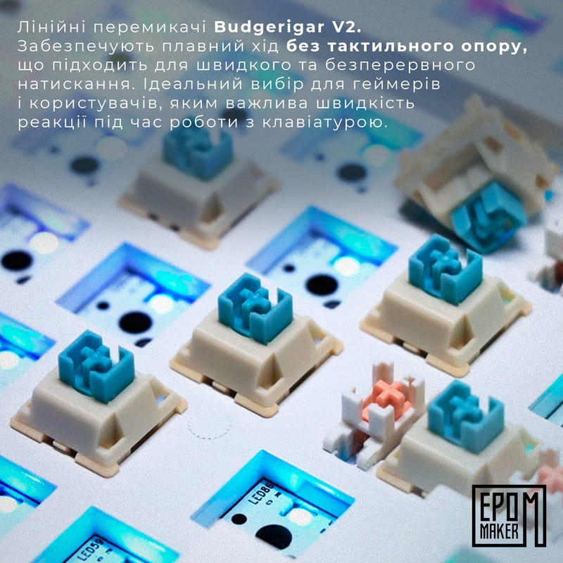 Клавиатура беспроводная Epomaker EK68 65% Budgerigar V2 Switch Hot-Swap (2.4G/BT/USB) RGB UA Black (EK68-B-BV2)