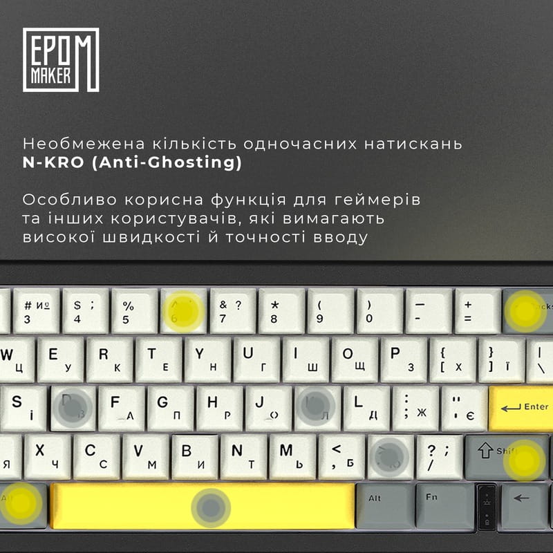 Клавиатура беспроводная Epomaker EK68 65% Budgerigar V2 Switch Hot-Swap (2.4G/BT/USB) RGB UA Black (EK68-B-BV2)