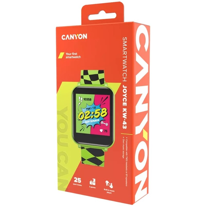 Дитячий смарт-годинник Canyon Joyce KW-43 Dual BT Music Green (CNE-KW43YB)